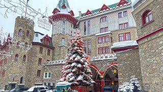 Snow walk St Moritz Switzerland ❄️ 4K winter walking tour 🌨 [upl. by Landis]