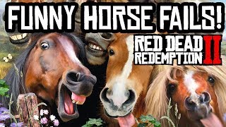 Red Dead Redemption 2  Funny Horse Fails Funtage [upl. by Yemaj]