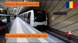 Bucharest Metro M5 Orange Line  Metroul Bucuresti Linia M5  Start at Eroilor 2  March 2021 [upl. by Haas18]