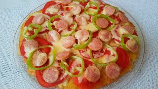 Kartof PizzaUnsuz 10deyqeyə ləzzətli Pizza resepti tavada Patatesli Pizza tarifi [upl. by Stilu422]