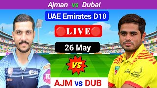 AJM vs DUB Live  UAE Emirates D10 Live  UAE T10 Live Match  T10 Live Match  Prediction [upl. by Lorsung758]