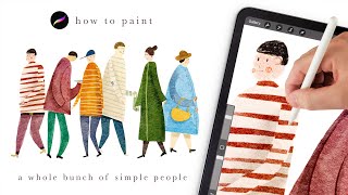 Paint simple people with me 🥰 Illustration tutorial Procreate tips and tricks for beginners [upl. by Octavia]