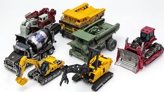 Transformers Movie 2 ROTF Decepticon Construction 7 Vehicles Trnasform Robots Toys [upl. by Airdnahc]