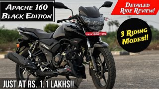 2024 Apache 160 Black Edition Ride Review  Just At 11 Lakhs [upl. by Olympia]