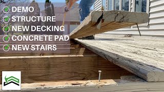 Rebuilding An Old Deck  Complete Start To Finish DIY Guide [upl. by Ioved733]