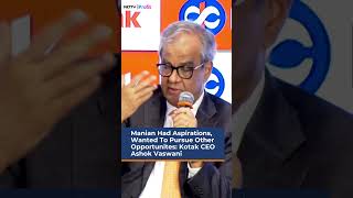 Kotak CEO Ashok Vaswani On Manian Exit  NDTV Profit [upl. by Aeuhsoj]