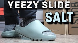 Most Comfortable Slides  Yeezy Slide quotSaltquot Review amp On Feet [upl. by Ayle175]