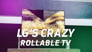 LGs amazing rollable OLED TV at CES 2019 [upl. by Nerta]