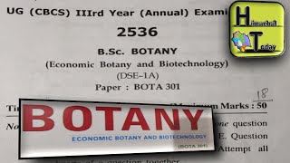 economic botany and biotechnologybsc 3rd year botany BOTA301 hpu previous year question paper [upl. by Omoj]