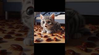 Kitten live with Cockroaches cats cute memes funny aicats shorts [upl. by Arondel789]