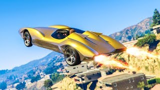 NEW DOUBLE ROCKET CAR SCRAMJET  GTA 5 DLC Stunts amp Fails [upl. by Richy]