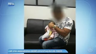 Pai abandona bebê na estação Brás SP [upl. by Oneg]