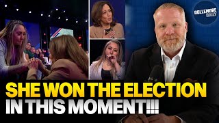 Kamala Harris STUNS CROWD IN AMAZING HUMAN MOMENT w Woman at Town Hall [upl. by Ardnauqal499]