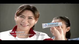 Iklan Counterpain Cool  Bulu Tangkis ft Susi Susanti 15s [upl. by Ettenrahs232]