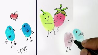 14 Cool thumb print Art ideas  Creative Art  Painting tutorials  Easy Art Tips amp Hacks [upl. by Adnawal]