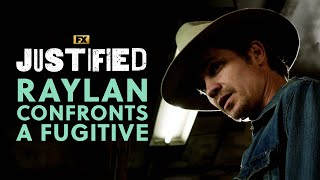 Raylan Confronts a Fugitive  Scene  Justified  FX [upl. by Hairas]