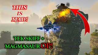 TEK SKIFF MAGMASAUR OP RAIDING THE ALPHA TRIBE ARK Official 6 man PvP [upl. by Tillo]