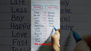 Words Opposite in englishlearn opposite words shortvideo work hard [upl. by Natlus157]