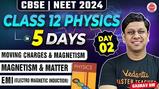 Moving Charges amp Magnetism Magnetism amp Matter EMI  Complete 12th Physics in 5 Days  CBSE  NEET [upl. by Starkey]