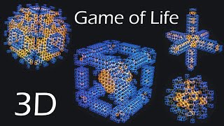 4 simulations with one seed Conways Game of Life 3D [upl. by Dulsea317]