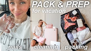 PACK PREP amp GLOW UP cleaning my room nails shopping packing [upl. by Analla]