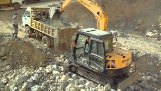 Hyundai Excavator R80 in QuarryMOV [upl. by Ttoile]