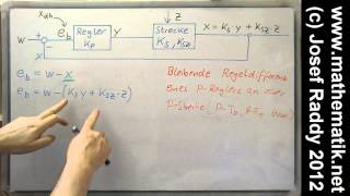 PRegler statisch ► Regeldifferenz berechnen ► Formel Störung am Ausgang der Strecke [upl. by Alesiram]