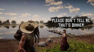 The Gangs Reaction to Arthur Bringing a Cat and Dog Corpse to the Camp  RDR2 [upl. by Leiruh]