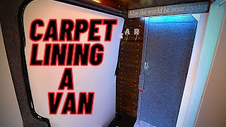 CARPET LINING A VW CRAFTER CONVERSION  EP 33 [upl. by Ayotac]