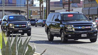 Donald Trump Secret Service Motorcade Arriving At Trump Tower In Las Vegas Nevada 82224 [upl. by Gilmour]