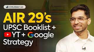 AIR 29’s UPSC Booklist and Youtube Strategy for Top 50 IASIFS Rank [upl. by Blinnie]