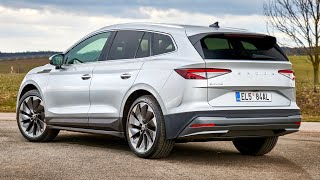 NEW Skoda ENYAQ 2021 in Brilliant Silver color  DRIVING amp exterior details [upl. by Buiron]