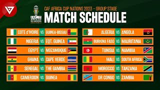 Match Schedule CAF Africa Cup of Nations 2023 Group Stage [upl. by Anastasie825]