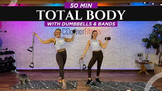 TOTAL BODY STRENGTH  HOME WORKOUT  50 MINUTES [upl. by Tiemroth574]