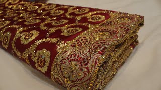 AR1890 quotThe Bridal Redquot Vol 4 Premium Banarasi Silk SareeSilkGolden ZariCrystalsAcrylic Stones [upl. by Divan]