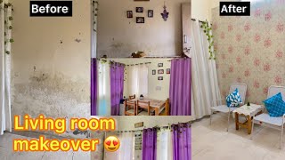 Simple Living Room Makeover 😍  Low Budget Living Room Makeover Idea 💡 Archana rana [upl. by Kotta]