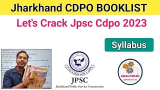 Jharkhand Cdpo Book  Jharkhand cdpo vacancy 2023  Jpsc cdpo syllabus 2023  Jpsc Cdpo Booklist [upl. by Rachael]