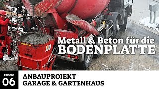 Metall und Beton für die Bodenplatte kommen angeflogen  Anbauprojekt Garage amp Gartenhaus [upl. by Nomra392]