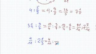 Dzielenie ułamków zwykłych  Matematyka Szkoła Podstawowa i Gimnazjum [upl. by Okomot]