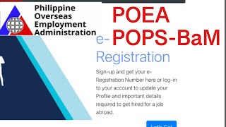 POEA ONLINE PROCESSING SYSTEM FOR BALIK MANGGAGAWAPOPSBAM [upl. by Giardap]