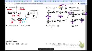 A2 1A Solving MultiStep Equations Notes [upl. by Hirschfeld]