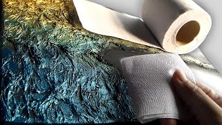 New Textured Abstract Painting Technique with Toilet Paper [upl. by Kenon]