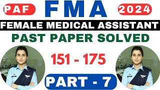 PAF FMA female medical assistant past paper McQs with answers PAF airwomen McQs with answer part 7 [upl. by Nabru]