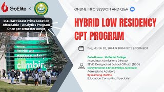 McDaniel College X GoElite  Hybrid Low Residency Program Info Session [upl. by Ariadne]