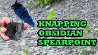 How to Make An Obsidian ARROWHEAD Flint Knapping [upl. by Okwu742]