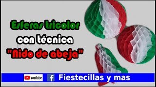 Esferas tricolor con técnica quotNido de abejaquot para Fiesta mexicana [upl. by Une]