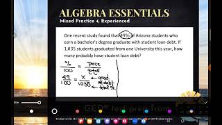 GED® Math Percents with Proportions 1MP4 Exp  14 [upl. by Pablo]