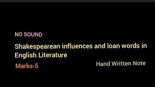 Shakespearean influences and loan words in English Literature [upl. by Ahsac]