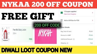 nykaa 200 off coupon  free gift  nykaa coupon code today [upl. by Rebeca]