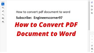 How to convert PDF to Word  PDF to Word Conversion [upl. by Anitsirk]